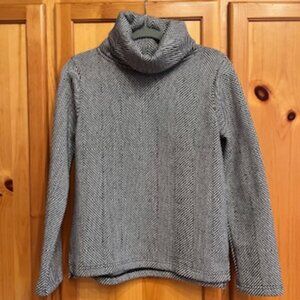 Jcrew Factory Black and white chevron fleece turtleneck